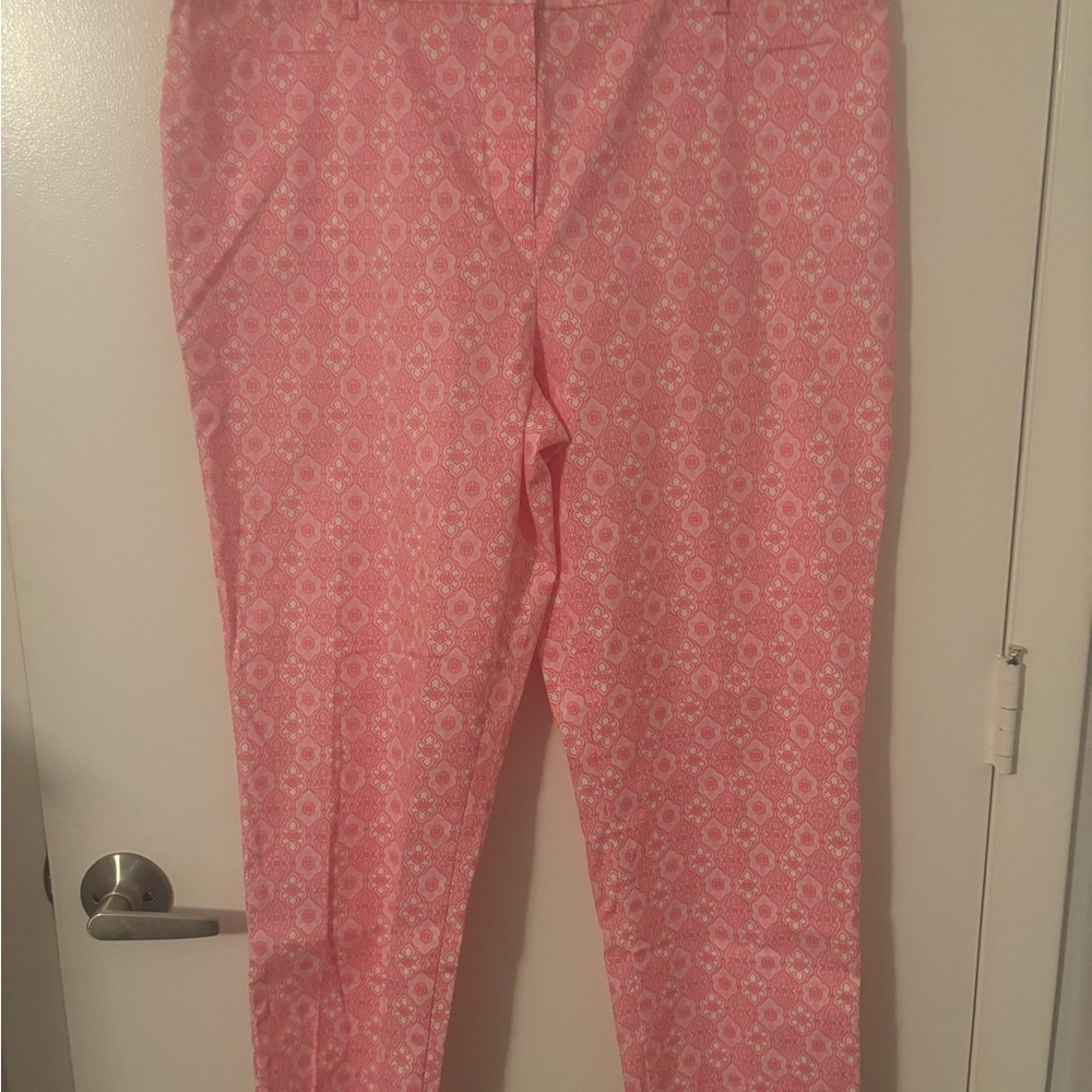 Talbots Pink Floral Ankle Pants NWT